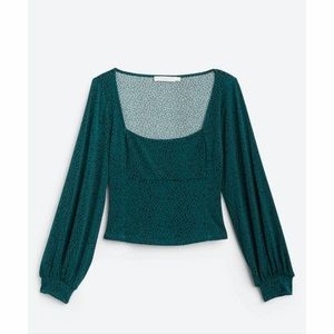 Lush Teal Long Sleeve Crop Top